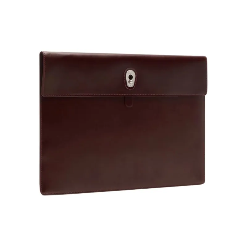 AU DEPART Calfskin Clutch Large Size Women's Bordeaux Color-1