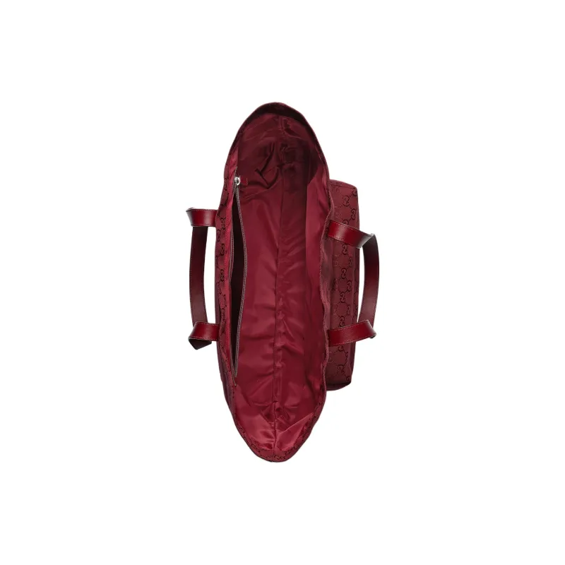 GUCCI Canvas Tote Bag Shopping Bag Handbag Large Size Men's Red-5