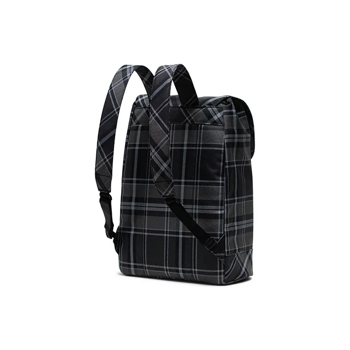 Herschel Polyester Backpack Small Size Unisex Black Plaid-2