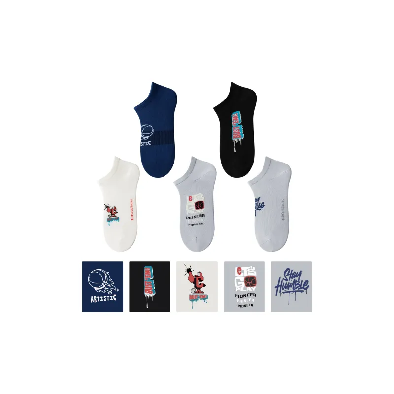 Crabsecret No-Show Socks Spring And Summer Men's 5 Pack-7