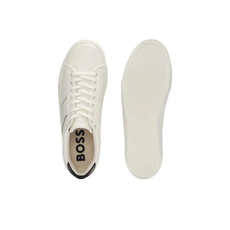 HUGO BOSS Low Top Skateboard Shoes Men's White-4