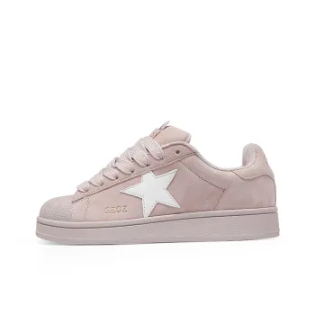 GZOZ Slip Resistant Cushioning Abrasion Resistant Low Top Skateboard Shoes Unisex Rose Pink