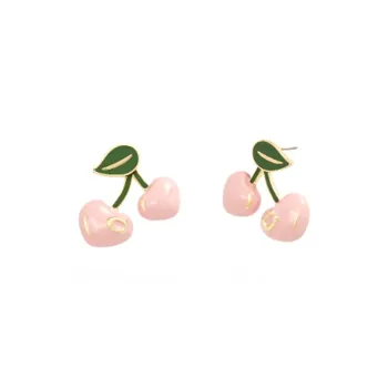 COACH Brass Stud Earrings Women's Pink