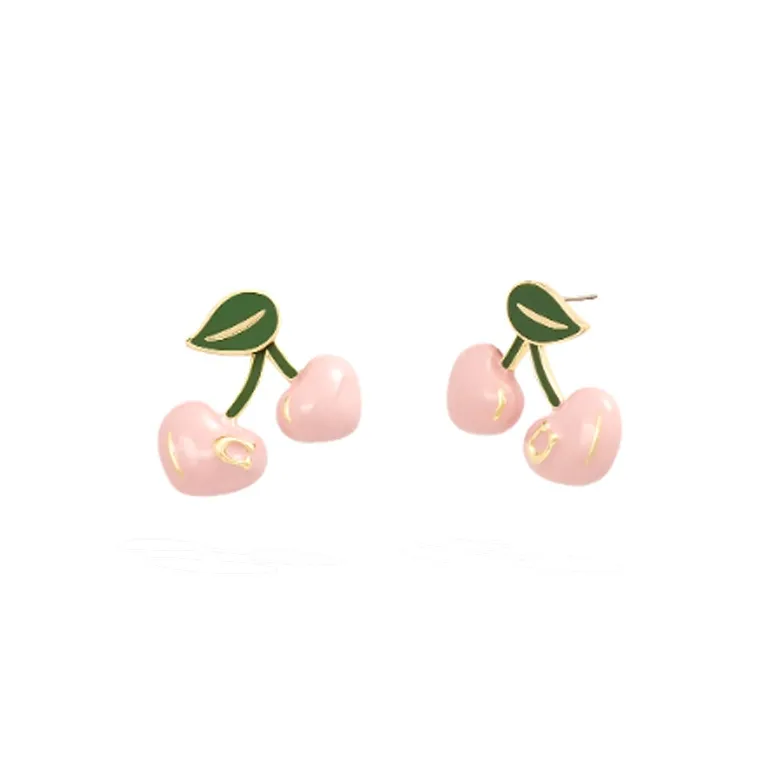 COACH Brass Stud Earrings Women's Pink-0