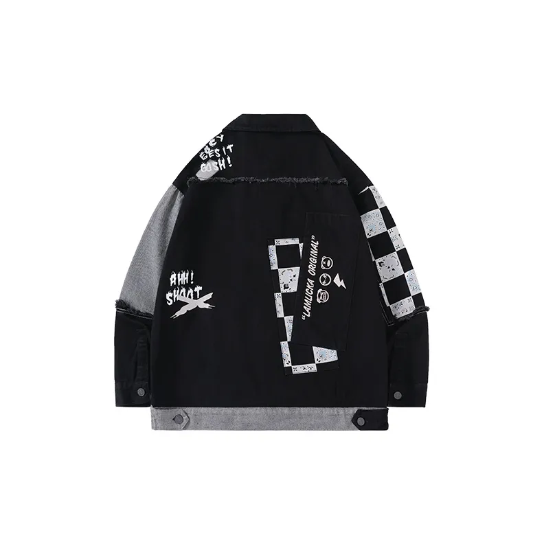 LAMLICKA Denim Jacket Unisex Black-1