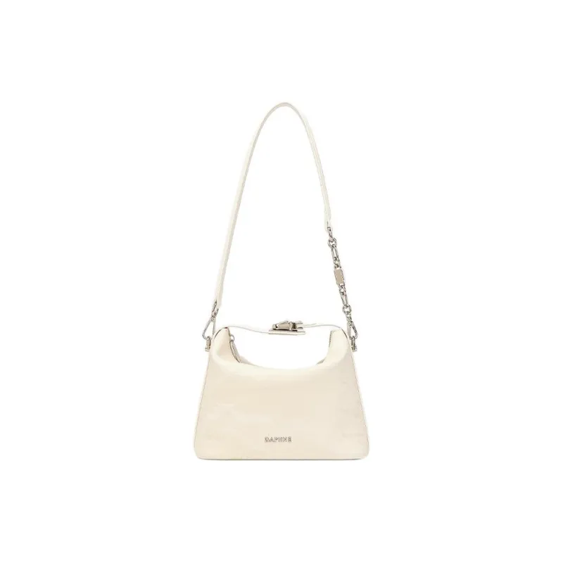 DAPHNE PVC One Shoulder Handbag Medium Size Women's Ecru/Camel-3