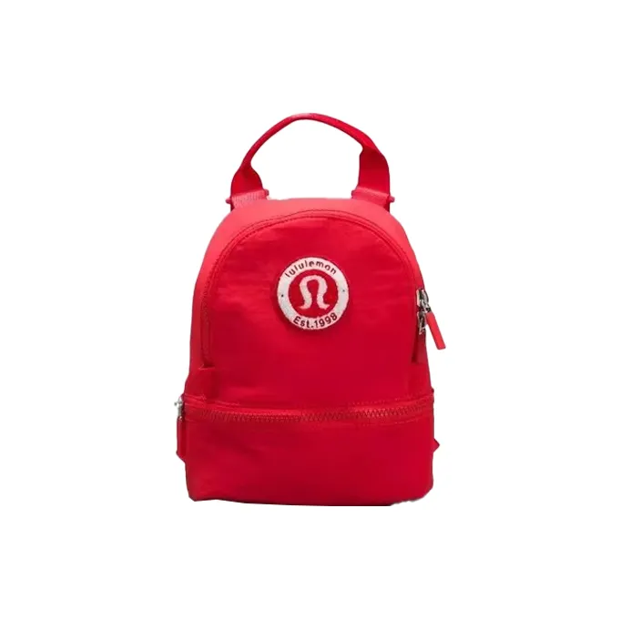 Lululemon Nylon Fabric Backpack Unisex Love Red-0
