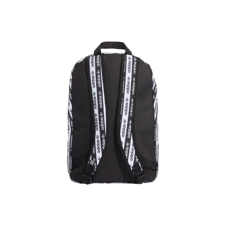 Adidas Originals Polyester Plain Weave Fabric Backpack Regular Unisex Black White-1