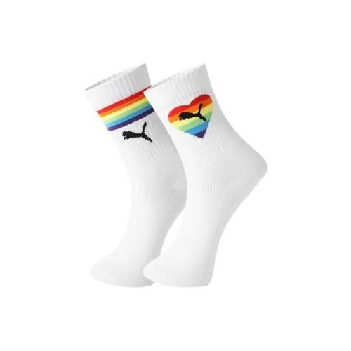 PUMA Knee-High Socks Unisex 2 Pack White