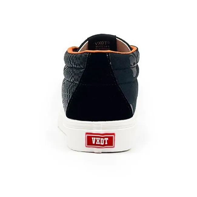 VXDT Wear Resistant Slip Resistant High Top Skateboard Shoes Unisex Black Orange-4