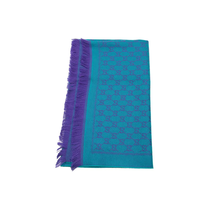 GUCCI Knit Scarves Women's Blue/Purple-0