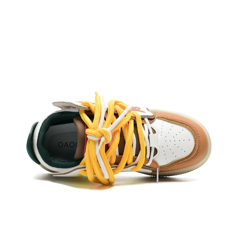 OAOQ Wear resistant And Lightweight Low Top Casual Shoes Women's French Fries And Hamburger-5