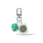 Silver-Tone Buckle Green Dice Keychain