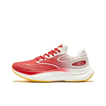 Erke Cushioning Low-Top Running Shoes Men's Crimson Red Microcrystal White