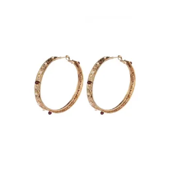 SATELLITE Freshwater Pearl Garnet Earrings Women's Gold