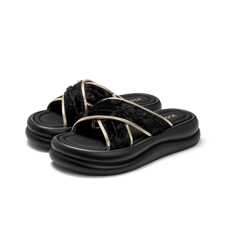 JOSINY Slide Slippers Women's Black, Green, Champagne Gold-2