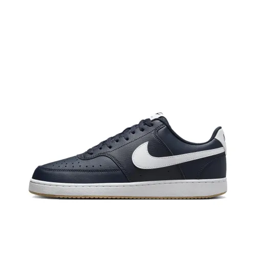 Nike Court Vision Low Anti Slip Wear Resistant Low Top Skateboard Shoes Men's Dark Blue