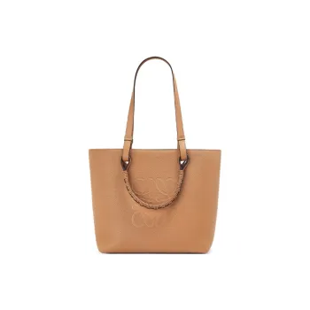 LOEWE Anagram Cow Leather Tote Bag Shopping Bag Handbag Women's Toffee Color