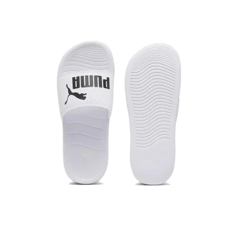 PUMA Popcat 20 Slip Resistant Slide Slippers Unisex White Black Gray-4