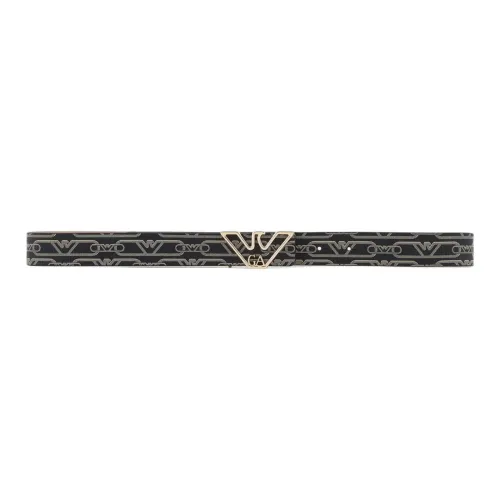 EMPORIO ARMANI Monogram print Belt With Eagle Plate
