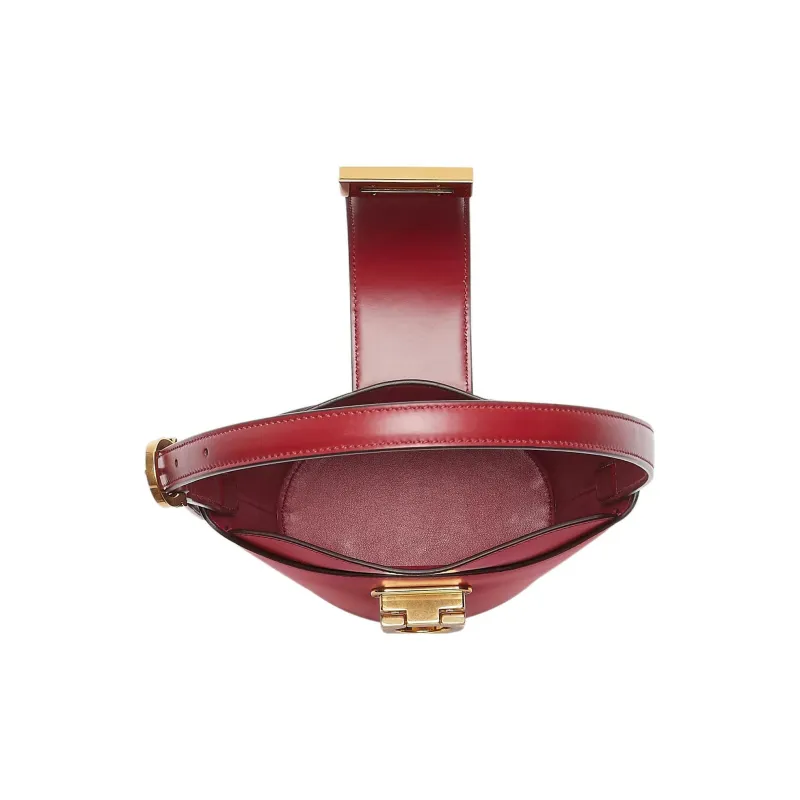 FERRAGAMO Trifolio Cow Leather French Fries Bag Bucket Bag Handbag Shoulder Bag Women's Red-3