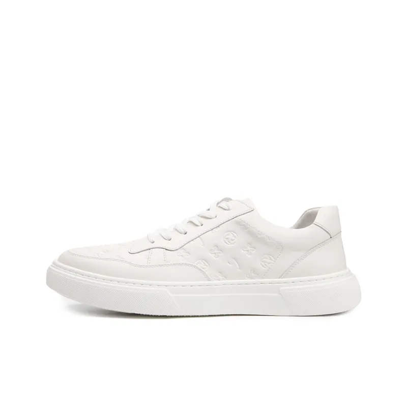 Satchi Anti Slip And Wear Resistant Lightweight Low Top Skateboard Shoes Men's White-0