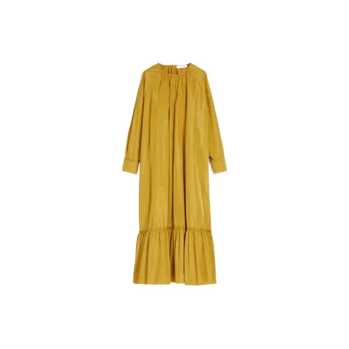 MaxMara SS23 Lunar New Year Long-Sleeved Dresses Women's Mustard Yellow