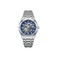 Silver Case Blue Dial Silver Steel Band