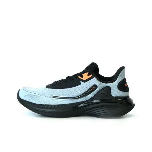 ANTA Running Shoes Men Low-Top Blue Gray/Black/Maroon Orange