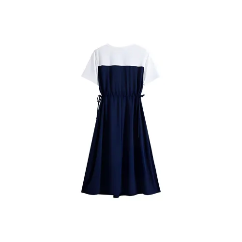 SLLSKY Short-Sleeved Dresses Women's Royal Blue