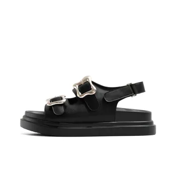 Old Meow Comfortable Soft Sole One Strap Sandals 4.5cm Women's Black