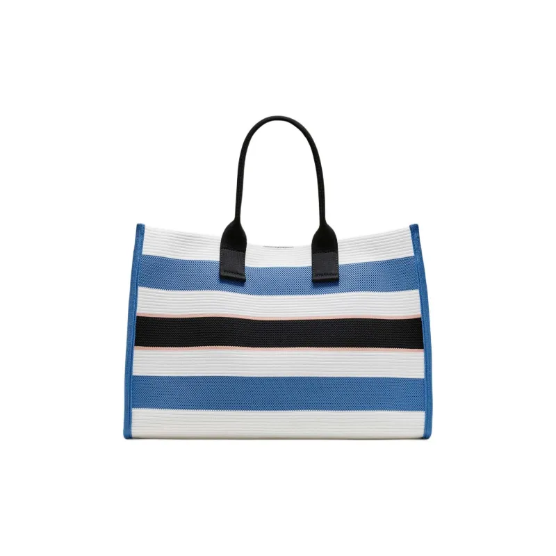 DKNY Knitted Fabric Tote Bag Shopping Bag Handbag Women's Blue-2