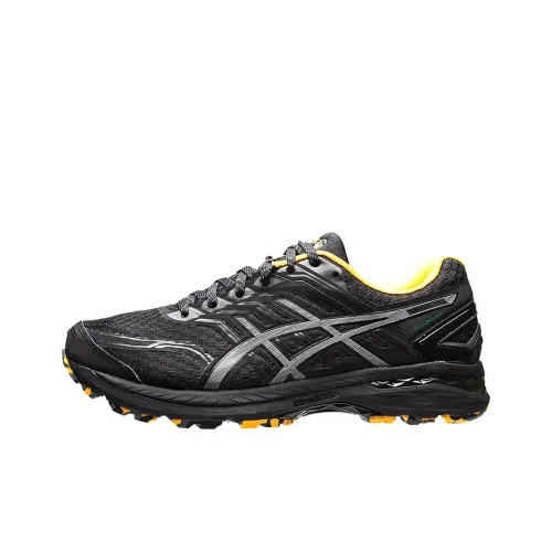 Asics GT-2000 5 Trail PlasmaGuard Wear-resistant And Lightweight Low-Top Running Shoes Men's Black Yellow