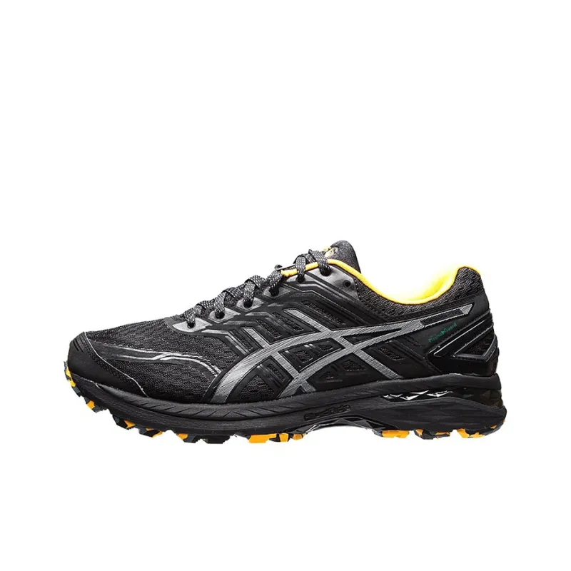 Asics GT-2000 5 Trail PlasmaGuard Wear-resistant And Lightweight Low-Top Running Shoes Men's Black Yellow-0