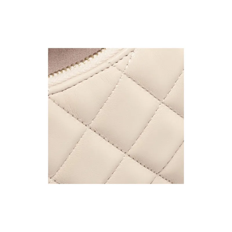 CHANEL Lambskin Hobo Bag, Crossbody Bag, Shoulder Bag Trumpets Women's Beige-3