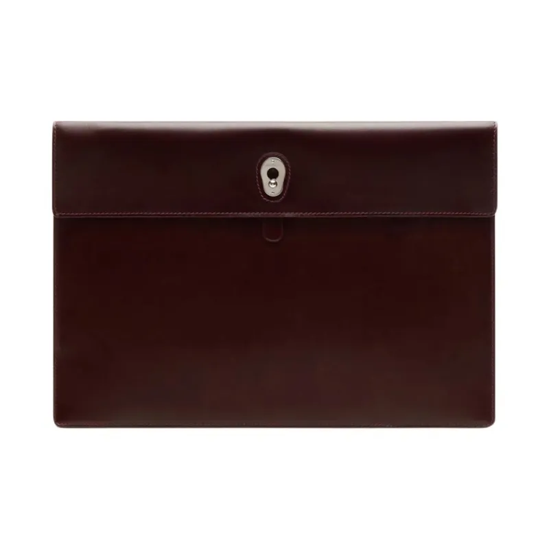 AU DEPART Calfskin Clutch Large Size Women's Bordeaux Color-0