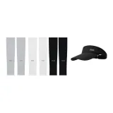 Mixed Color Cooling Arm Sleeves+Black Sports Visor Cap