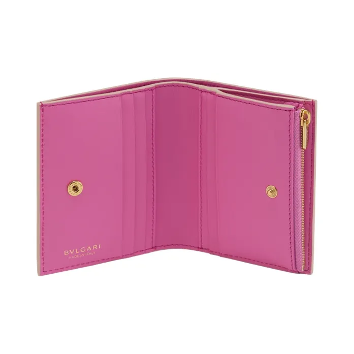 BVLGARI Bvlgari Logo Calfskin Wallet Women's Pink-2