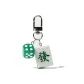 Silver-Tone Buckle Prosperity Green Dice Keychain