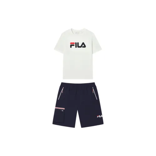 FILA Casual Sportswear Unisex Snow White/Secret Mirror Blue