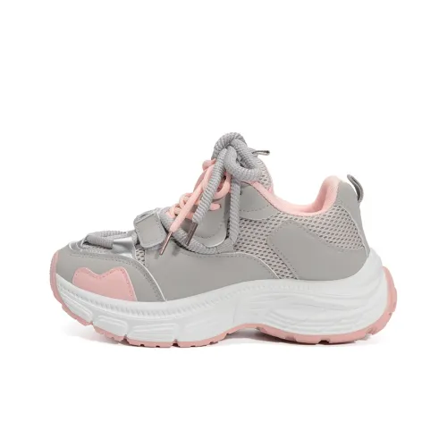 RENBEN Casual Shoes Women's Low-Top Beige Gray Pink