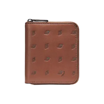 COACH Zip Around Calfskin Card Holder Wallet Small Size Women's Mahogany