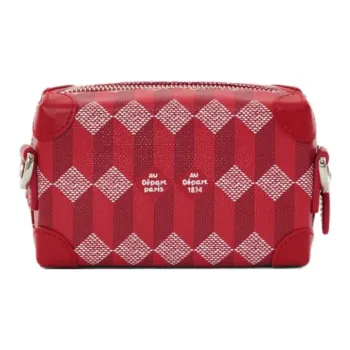 AU DEPART Coated Canvas Crossbody Bag, Shoulder Bag Women's Red