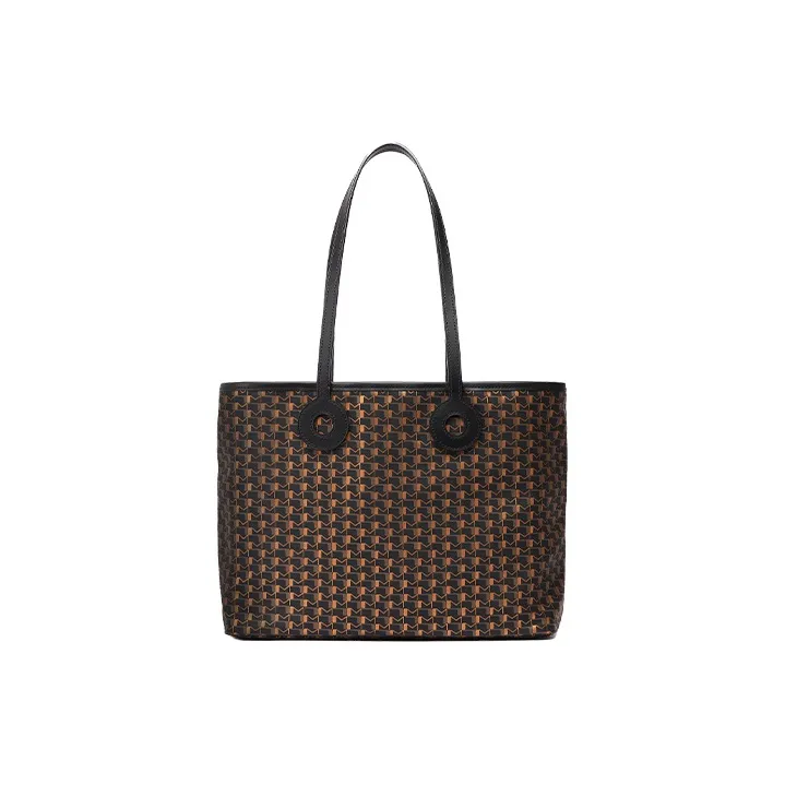 Moynat Toile 1920 Canvas Tote Bag Shopping Bag Handbag Medium Size Women's Brown/Black/Red-2