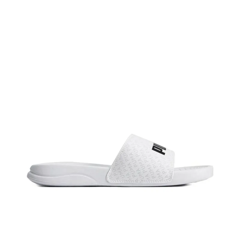 PUMA Popcat 20 Slip Resistant Slide Slippers Unisex White Black Gray-1