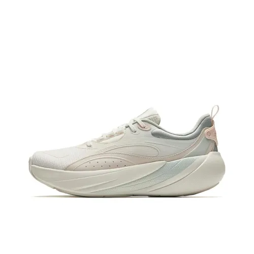 ANTA Running Collection Running Shoes Women's Low-Top Ivory White/Ash Green/Mud Gray/Pale Pink