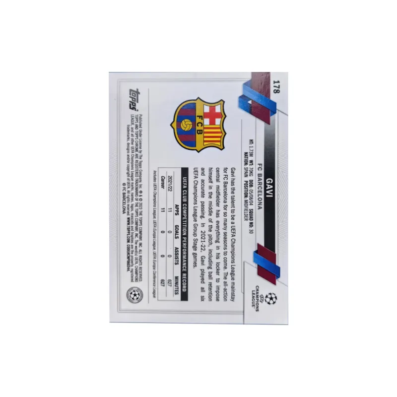 Topps Garvey Barça Spain Golden Boy Blue Ice Large Scale Variant Edition Player Card Card Pass Sports Cards 1 Piece-1