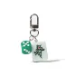 Silver-Tone Buckle Chicken Green Dice Keychain