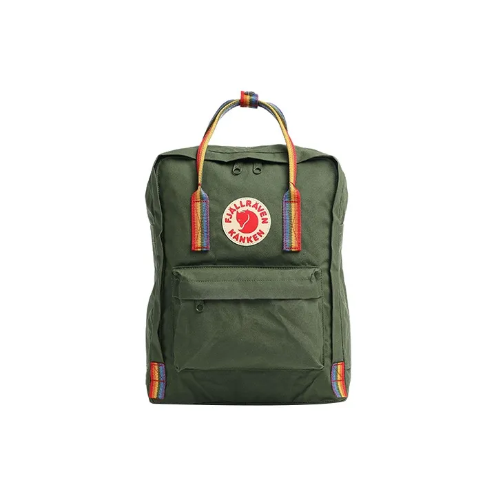 Fjallraven Kanken Vinylon Rainbow Backpack Unisex Spruce Green-0