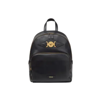 VERSACE Cow Leather Backpack Regular Men's Black